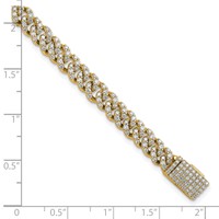 14K Yellow Gold 3.33 Carat Lab Grown Diamond VS SI+ G+ Complete 4mm Pavé Cuban Link 8 Bracelet view 5