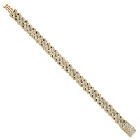 14K Yellow Gold 6.17 Carat Lab Grown Diamond VS+ F+ Complete 4mm Pavé Cuban Link 8 Bracelet view 2