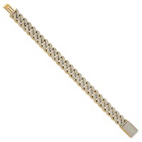 10K Yellow Gold 9.17 Carat Lab Grown Diamond VS SI+ G+ Complete 4mm Pavé Cuban Link 8 Bracelet view 2