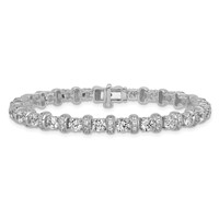 14K White Gold 7.75 Carat Lab Grown Diamond VS SI+ G+ Complete Fashion Tennis Bracelet view 3