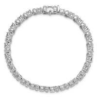 14K White Gold 7.75 Carat Lab Grown Diamond VS SI+ G+ Complete Fashion Tennis Bracelet view 4