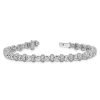 14K White Gold 7.75 Carat Lab Grown Diamond VS SI+ G+ Complete Fashion Tennis Bracelet view 5