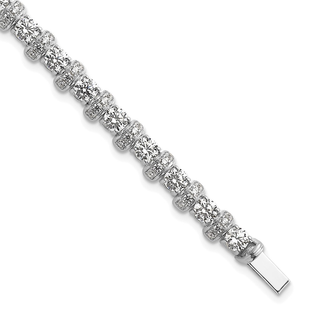 14K White Gold 7.75 Carat Lab Grown Diamond VS SI+ G+ Complete Fashion Tennis Bracelet