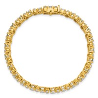 14K Yellow Gold 7.75 Carat Lab Grown Diamond VS SI+ G+ Complete Fashion Tennis Bracelet view 4