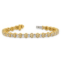 14K Yellow Gold 7.75 Carat Lab Grown Diamond VS SI+ G+ Complete Fashion Tennis Bracelet view 5