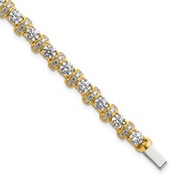 14K Yellow Gold 7.75 Carat Lab Grown Diamond VS SI+ G+ Complete Fashion Tennis Bracelet view 1
