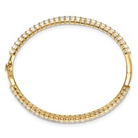 True Origin 14K Yellow Gold 6.50 Carat Lab Grown Diamond VS+ F+ Complete Bangle, 7.5" view 2