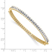 True Origin 14K Yellow Gold 6.50 Carat Lab Grown Diamond VS+ F+ Complete Bangle, 7.5" view 3