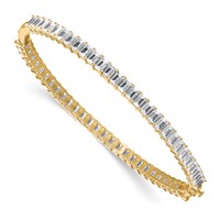 True Origin 14K Yellow Gold 6.50 Carat Lab Grown Diamond VS+ F+ Complete Bangle, 7.5" view 1