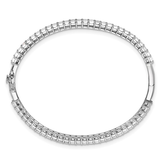 True Origin 14K White Gold 6 1/2 carat Lab Grown Diamond VS+ F+ 7.5 in Complete Bangle