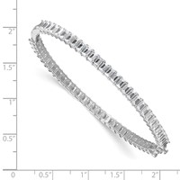 True Origin 14K White Gold 6.50 Carat Lab Grown Diamond VS+ F+ Complete Bangle, 7.5" view 3