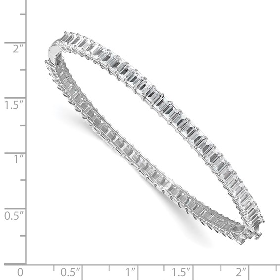 True Origin 14K White Gold 6 1/2 carat Lab Grown Diamond VS+ F+ 7.5 in Complete Bangle