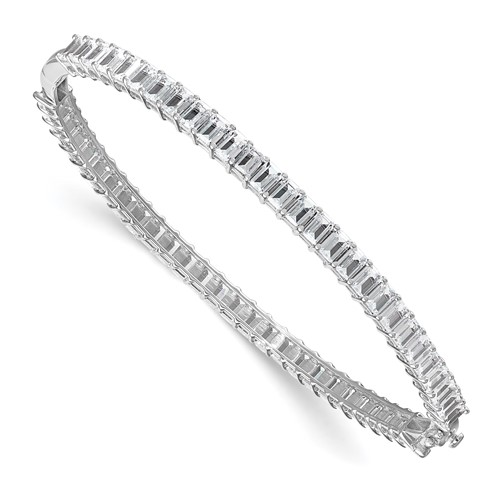 True Origin 14K White Gold 6.50 Carat Lab Grown Diamond VS+ F+ Complete Bangle, 7.5"