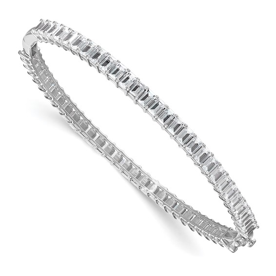 True Origin 14K White Gold 6 1/2 carat Lab Grown Diamond VS+ F+ 7.5 in Complete Bangle