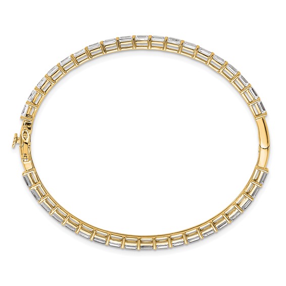 True Origin 14K Yellow Gold 7 5/8 carat Lab Grown Diamond VS+ F+ 7.5 in Complete Bangle