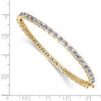 True Origin 14K Yellow Gold 7.62 Carat Lab Grown Diamond VS+ F+ Complete Bangle, 7.5" view 3