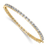 True Origin 14K Yellow Gold 7.62 Carat Lab Grown Diamond VS+ F+ Complete Bangle, 7.5" view 1