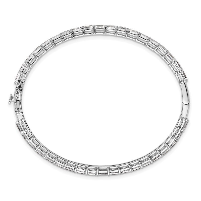 True Origin 14k White Gold 7 5/8 carat Lab Grown Diamond VS+ F+ 7.5 inch Bangle