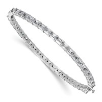 True Origin 14K White Gold 7.62 Carat Lab Grown Diamond VS+ F+ Complete Bangle, 7.5" view 1