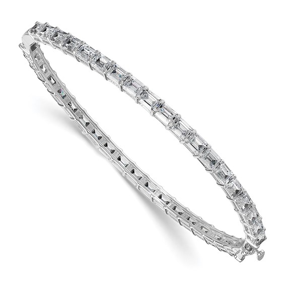 True Origin 14K White Gold 7 5/8 carat Lab Grown Diamond VS+ F+ 7.5 in Complete Bangle