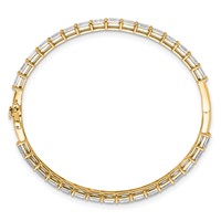 True Origin 14K Yellow Gold 7.62 Carat Lab Grown Diamond VS+ F+ Complete Bangle, 7.5" view 2