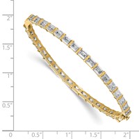 True Origin 14K Yellow Gold 7.62 Carat Lab Grown Diamond VS+ F+ Complete Bangle, 7.5" view 3