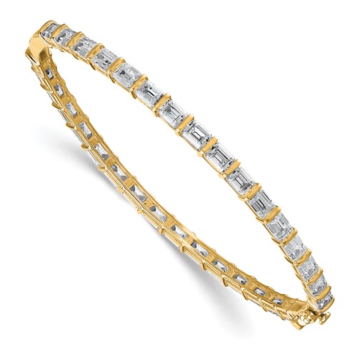 True Origin 14K Yellow Gold 7.62 Carat Lab Grown Diamond VS+ F+ Complete Bangle, 7.5"