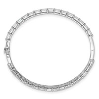 True Origin 14K White Gold 7.62 Carat Lab Grown Diamond VS+ F+ Complete Bangle, 7.5" view 2
