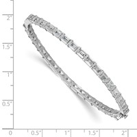 True Origin 14K White Gold 7.62 Carat Lab Grown Diamond VS+ F+ Complete Bangle, 7.5" view 3
