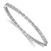 True Origin 14K White Gold 7.62 Carat Lab Grown Diamond VS+ F+ Complete Bangle, 7.5" view 1