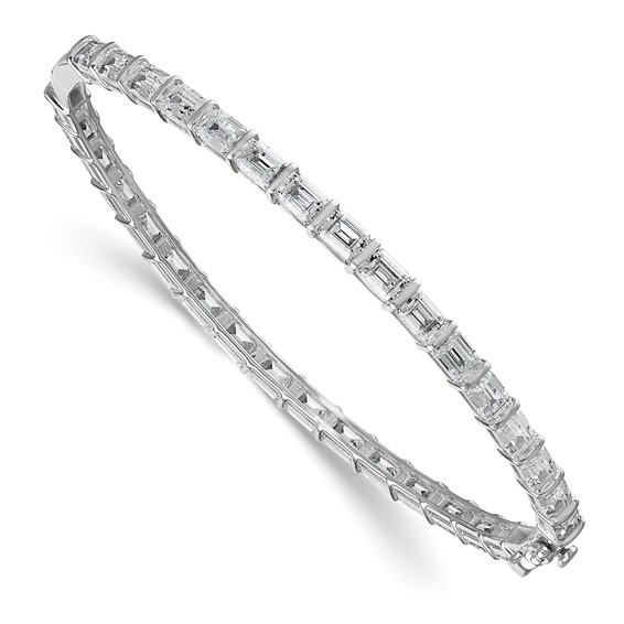 True Origin 14K White Gold 7 5/8 carat Lab Grown Diamond VS+ F+ 7.5 in Complete Bangle