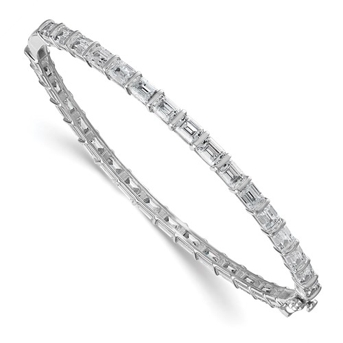 True Origin 14K White Gold 7.62 Carat Lab Grown Diamond VS+ F+ Complete Bangle, 7.5"