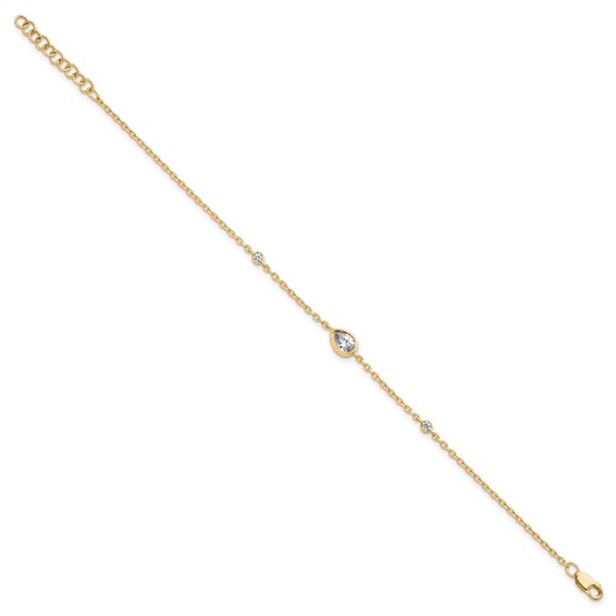 True Origin 14K Yellow Gold 3/8 carat Lab Grown Diamond VS+ F+ 6.5 in with 1 in extension Complete Bracelet