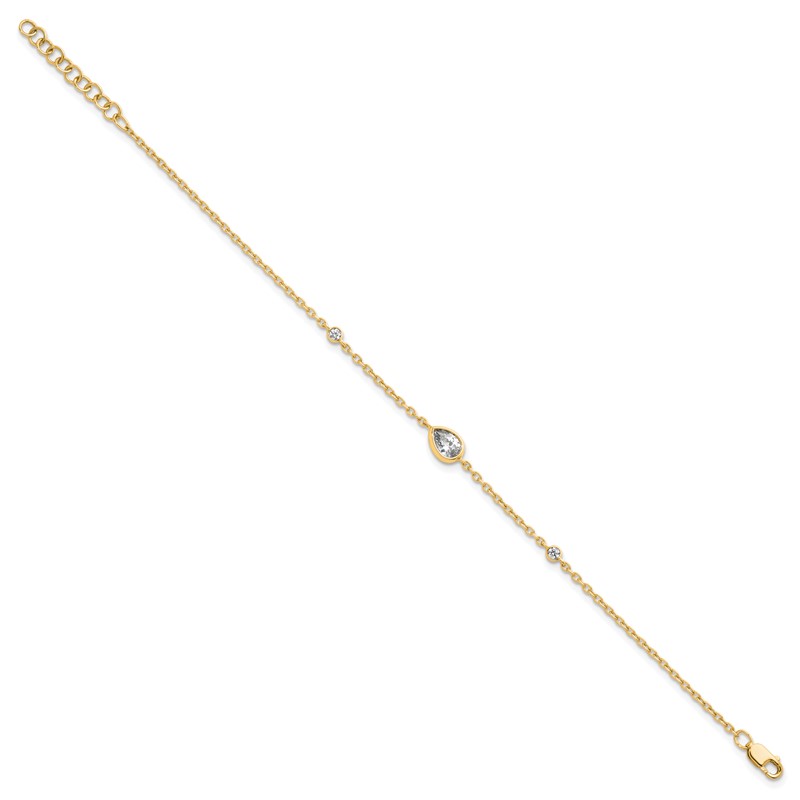 True Origin 14k 3/8 carat Lab Grown Diamond VS D E F 6.5 inch Bracelet with a 1 inch extension