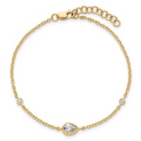True Origin 14K Yellow Gold 0.38 Carat Lab Grown Diamond VS+ F+ Bracelet with 1 in Extension Complete, 6.5" view 4