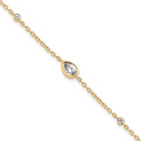 True Origin 14K Yellow Gold 0.38 Carat Lab Grown Diamond VS+ F+ Bracelet with 1 in Extension Complete, 6.5" view 1