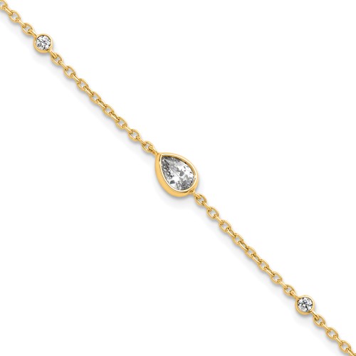 True Origin 14K Yellow Gold 0.38 Carat Lab Grown Diamond VS+ F+ Bracelet with 1 in Extension Complete, 6.5"