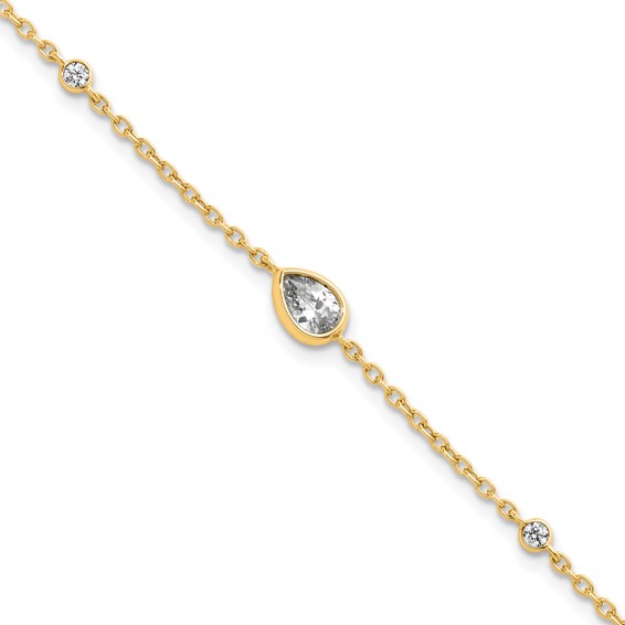 True Origin 14K Yellow Gold 3/8 carat Lab Grown Diamond VS+ F+ 6.5 in with 1 in extension Complete Bracelet