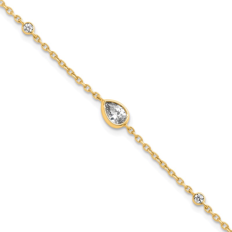 True Origin 14k 3/8 carat Lab Grown Diamond VS D E F 6.5 inch Bracelet with a 1 inch extension
