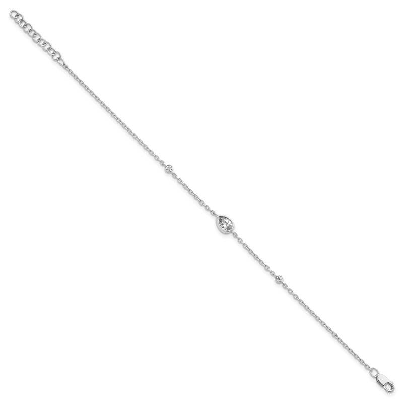 True Origin 14k White Gold 3/8 carat Lab Grown Diamond VS DEF 6.5 inch Bracelet with a 1 inch extension