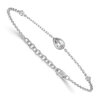 True Origin 14K White Gold 0.38 Carat Lab Grown Diamond VS+ F+ Bracelet with 1 in Extension Complete, 6.5" view 3