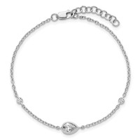 True Origin 14K White Gold 0.38 Carat Lab Grown Diamond VS+ F+ Bracelet with 1 in Extension Complete, 6.5" view 4