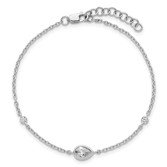 True Origin 14K White Gold 3/8 carat Lab Grown Diamond VS+ F+ 6.5 in with 1 in extension Complete Bracelet