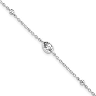 True Origin 14K White Gold 3/8 carat Lab Grown Diamond VS+ F+ 6.5 in with 1 in extension Complete Bracelet