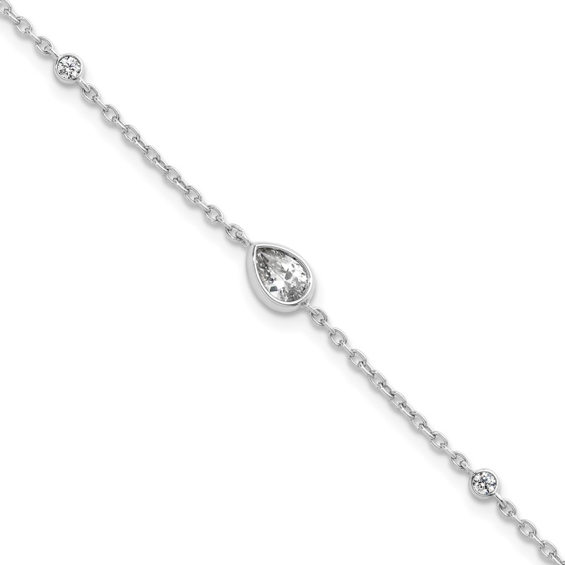 True Origin 14k White Gold 3/8 carat Lab Grown Diamond VS DEF 6.5 inch Bracelet with a 1 inch extension