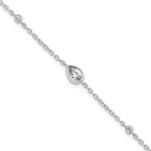 True Origin 14K White Gold 0.38 Carat Lab Grown Diamond VS+ F+ Bracelet with 1 in Extension Complete, 6.5"