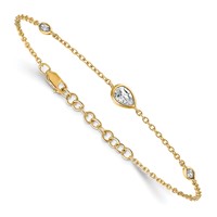 True Origin 14K Yellow Gold 0.50 Carat Lab Grown Diamond VS+ F+ Bracelet with 1 in Extension Complete, 6.5" view 3
