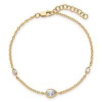 True Origin 14K Yellow Gold 0.50 Carat Lab Grown Diamond VS+ F+ Bracelet with 1 in Extension Complete, 6.5" view 4