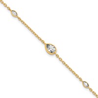 True Origin 14K Yellow Gold 0.50 Carat Lab Grown Diamond VS+ F+ Bracelet with 1 in Extension Complete, 6.5" view 1