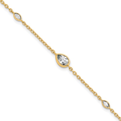 True Origin 14K Yellow Gold 0.50 Carat Lab Grown Diamond VS+ F+ Bracelet with 1 in Extension Complete, 6.5"
